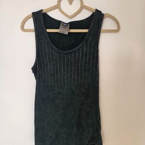 Vocal Black Studded Tank Top